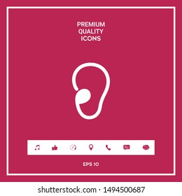 Ear symbol icon. Graphic elements for your design