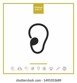 Ear symbol icon. Graphic elements for your design