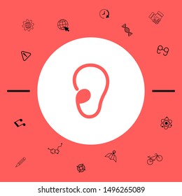 Ear symbol icon. Graphic elements for your design