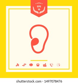 Ear symbol icon. Graphic elements for your design