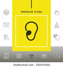 Ear symbol icon. Graphic elements for your design