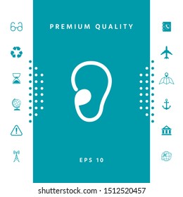 Ear symbol icon. Graphic elements for your design