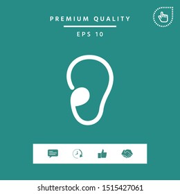 Ear symbol icon. Graphic elements for your design