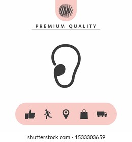 Ear symbol icon. Graphic elements for your design
