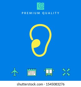 Ear symbol icon. Graphic elements for your design