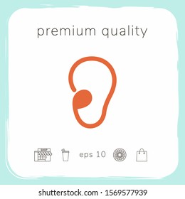 Ear symbol icon. Graphic elements for your design