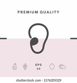 Ear symbol icon. Graphic elements for your design