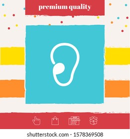 Ear symbol icon. Graphic elements for your design