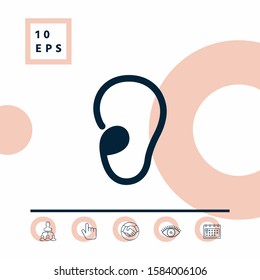 Ear symbol icon. Graphic elements for your design