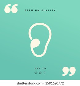 Ear symbol icon. Graphic elements for your design