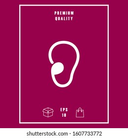Ear symbol icon. Graphic elements for your design