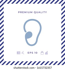 Ear symbol icon. Graphic elements for your design
