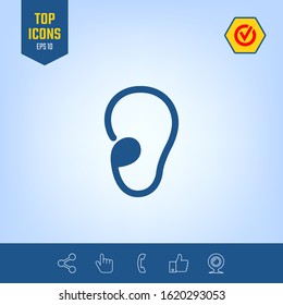 Ear symbol icon. Graphic elements for your design