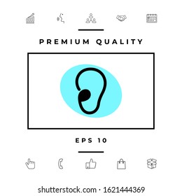 Ear symbol icon. Graphic elements for your design