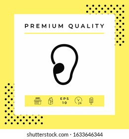 Ear symbol icon. Graphic elements for your design