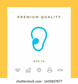 Ear symbol icon. Graphic elements for your design