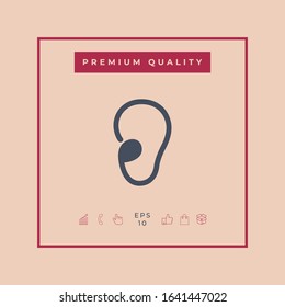 Ear symbol icon. Graphic elements for your design