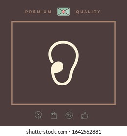 Ear symbol icon. Graphic elements for your design