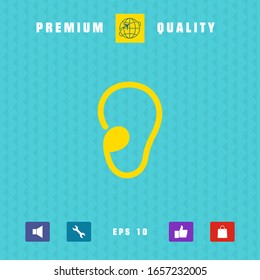 Ear symbol icon. Graphic elements for your design
