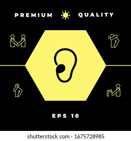 Ear symbol icon. Graphic elements for your design