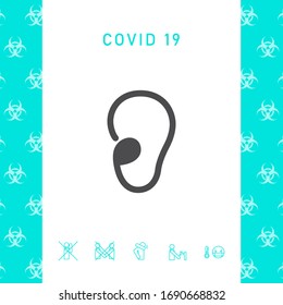Ear symbol icon. Graphic elements for your design