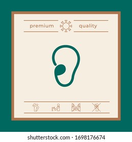 Ear symbol icon. Graphic elements for your design
