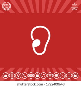 Icono de símbolo de oído. Elementos gráficos para el diseño