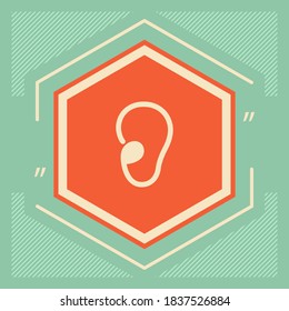 Ear symbol icon. Graphic elements for your design