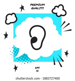 Ear symbol icon. Graphic elements for your design