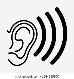 Ear Symbol Vector Ear Icon Eps10 Stock Vector (royalty Free) 1644215800 