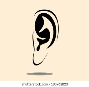 Ear symbol - vector illustration 