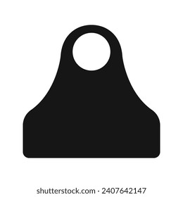 Ear tag design for cattle. Blank black identification label isolated on white background. Mockup earmark for use on farm animals, specifically for livestock identification. Vector flat illustration