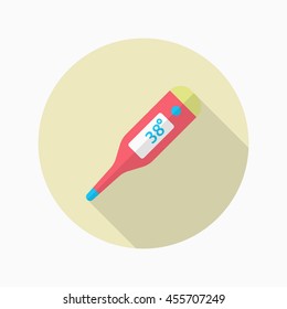 Ear Thermometer icon , Vector flat long shadow design.