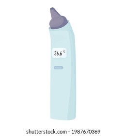 ear thermometer isolated on white background. temperature measurement. medical devices and instruments. first aid kit. vector flat.