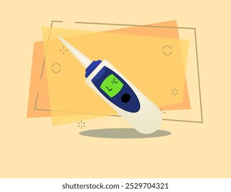 Ear thermometer vector. Medical exam, veterinary, body temperature. Thermometer concept. Vector can be used for topics like healthcare, medicine, care