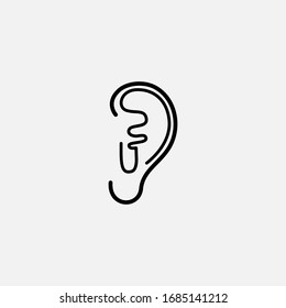 Ear thin icon logo vector design template isolated on white background.