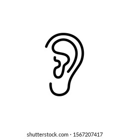 Ear thin icon in trendy flat style isolated on white background. Symbol for your web site design, logo, app, UI. Vector illustration, EPS