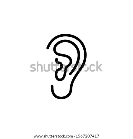 Ear thin icon in trendy flat style isolated on white background. Symbol for your web site design, logo, app, UI. Vector illustration, EPS