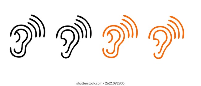 fone de ouvido ícone de linha fina definido em fundo branco, áudio, música, plano, minimalista