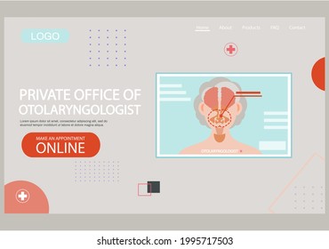 Ear and throat or ENT diagnostic and treatment instruments. Otology doctor with patient. Otorhinolaryngology healthcare medicine or otolaryngology diseases