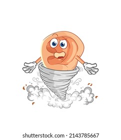 ear in the tornado cartoon character vector