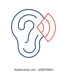 Ear two color universal icon ui ux element sign.
