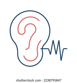 Ear two color universal icon ui ux element sign.