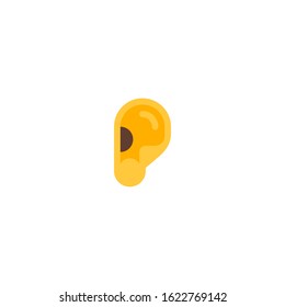 Ear vector flat icon. Isolated human ear emoji illustration 