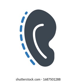ear vector glyph color icon 