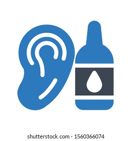 ear vector glyph colour icon 