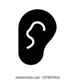 ear vector glyph flat icon 