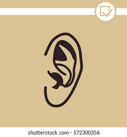 Ear vector icon.