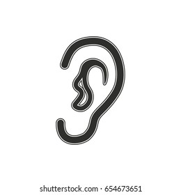 Ear vector icon. Black illustration isolated on white background for graphic and web design.
