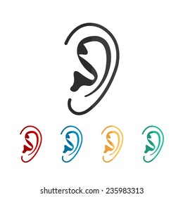 Ear - vector icon, flat design